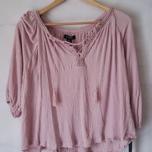 NWT - Chaps Petite Cobble Ave. Pink Blouse